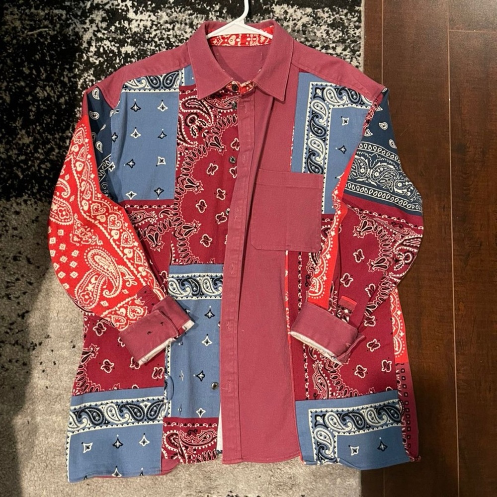 UO Bandana Patchwork Shacket